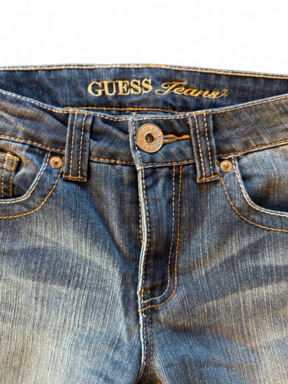 GUESS Women's Indigo Skinny Jeans with Contrast Stitching